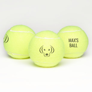 Hundegesicht und Name personalisierter Tennisball Tennisbälle