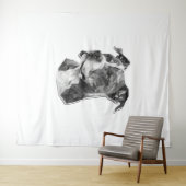 Hundegesicht Wandteppich (Beispiel (Horizontal))