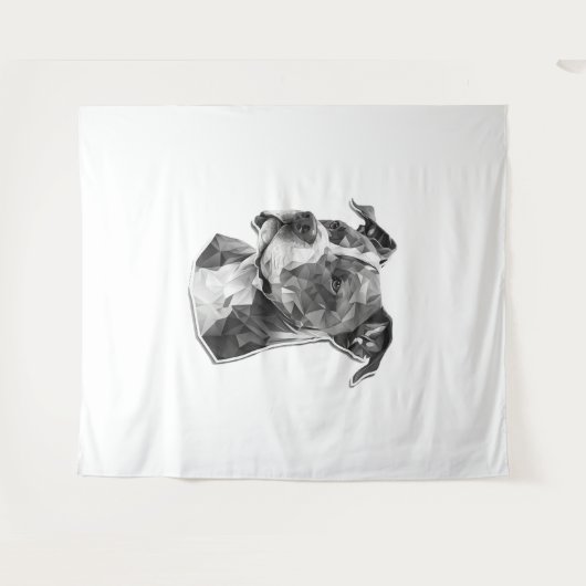 Hundegesicht Wandteppich (Vorderseite (Horizontal))