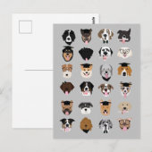 Hundegesichter zum Abschluss Postkarte (Vorne/Hinten)