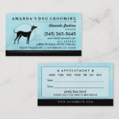 Hundegroomer-glänzende blaue u. schwarze terminkarte (Vorne/Hinten)