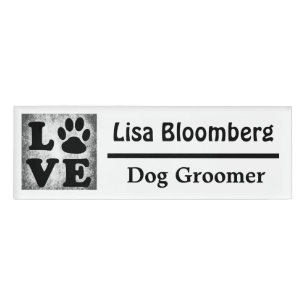 Hundegroomer-Namen-Umbau personalisiert Namenschild