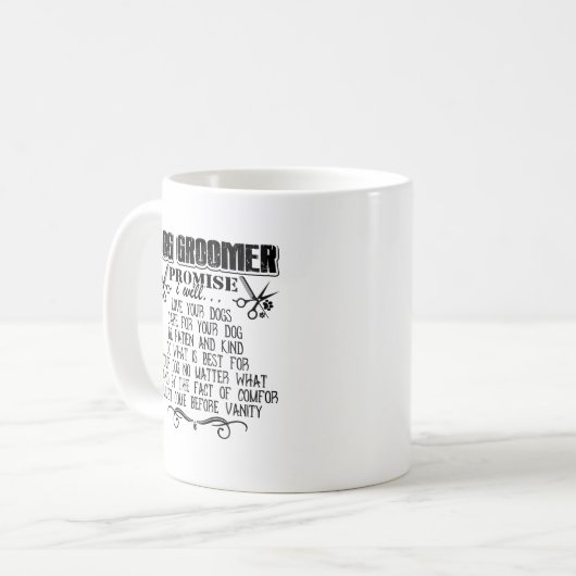 Hundegroomer-Versprechen-Tasse Kaffeetasse (Vorderseite Links)