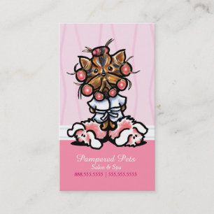 Hundegroomer-Wellness-Center Yorkie rosa Terminkarte