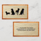 Hundegruppe | Holzrahmen Visitenkarte (Vorne/Hinten)