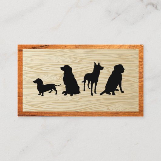 Hundegruppe | Holzrahmen Visitenkarte (Vorderseite)