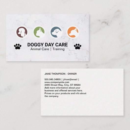 Hundegruppe Visitenkarte (Vorne/Hinten)