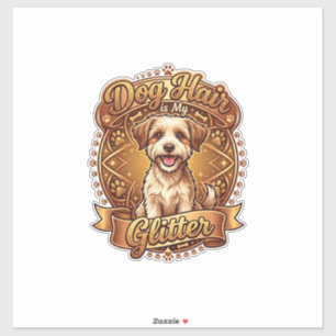 Hundehaar ist glänzendes flauschiges goldenes Band Aufkleber