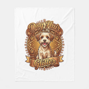 Hundehaar ist glänzendes flauschiges goldenes Band Fleecedecke