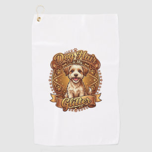 Hundehaar ist glänzendes flauschiges goldenes Band Golfhandtuch