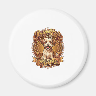 Hundehaar ist glänzendes flauschiges goldenes Band Magnet
