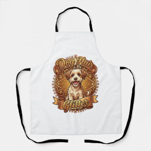 Hundehaar ist glänzendes flauschiges goldenes Band Schürze