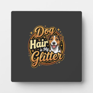 Hundehaar ist mein Glitter Hunde Liebhaber Fotoplatte