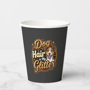 Hundehaar ist mein Glitter Hunde Liebhaber Pappbecher