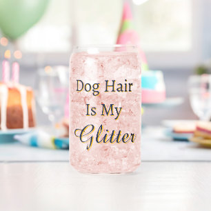 Hundehaar ist mein Glitzer Herzkranz Dosenglas
