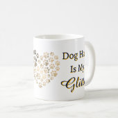 Hundehaar ist mein Glitzer Herzkranz Kaffeetasse (VorderseiteRechts)