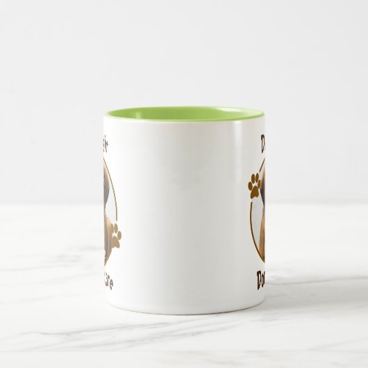 Hundehaar kümmern sich nicht um personalisierte Mu Zweifarbige Tasse (Mittel)