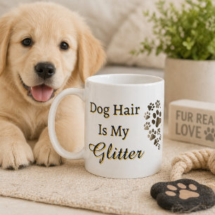 Hundehaare sind mein Glitter-Herz Pfoten Kaffeetasse