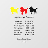 Hundehalle mit Öffnungszeiten Fensteraufkleber (Blatt)