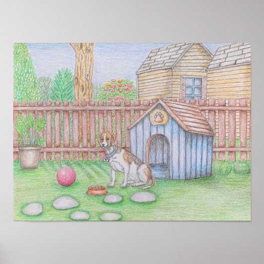 Hundehaus im Garten Poster (Vorne)