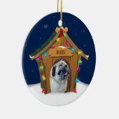 Hundehaus-Weihnachten Keramikornament (Rechts)