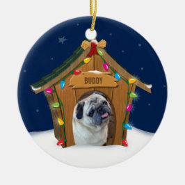 Hundehaus-Weihnachten Keramikornament