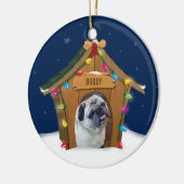 Hundehaus-Weihnachten Keramikornament (Links)