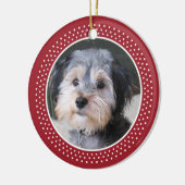 Hundehaustier-Foto-Feld - Doppeltes versah mit Keramik Ornament (Links)