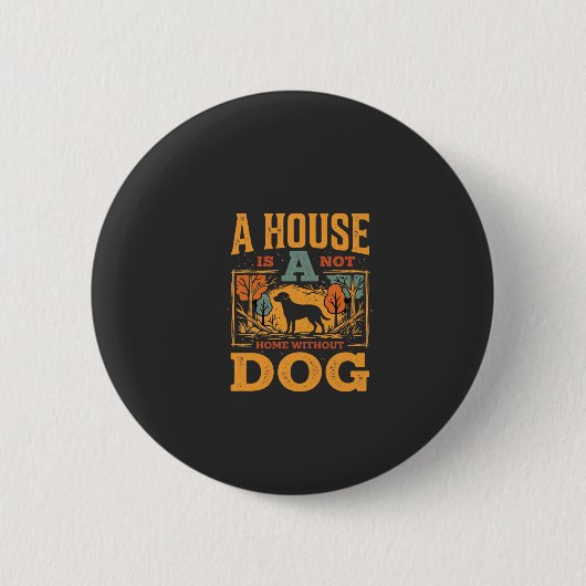 Hundeheim Vintage-Haus Button (Vorderseite)