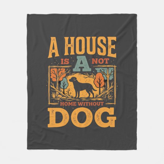 Hundeheim Vintage-Haus Fleecedecke (Vorderseite)