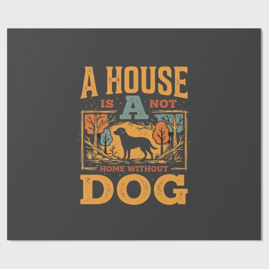 Hundeheim Vintage-Haus Geschenkpapier (Flach)