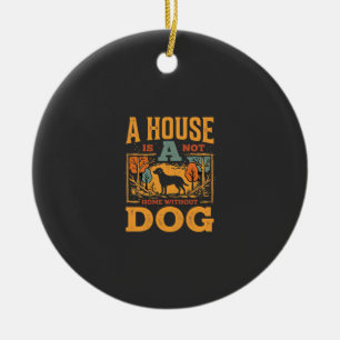 Hundeheim Vintage-Haus Keramik Ornament