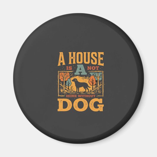 Hundeheim Vintage-Haus Magnet (Vorne)