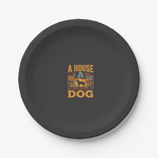 Hundeheim Vintage-Haus Pappteller (Vorderseite)