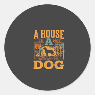 Hundeheim Vintage-Haus Runder Aufkleber