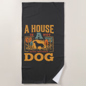 Hundeheim Vintage-Haus Strandtuch (Vorderseite)