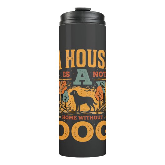 Hundeheim Vintage-Haus Thermosbecher (Vorderseite)