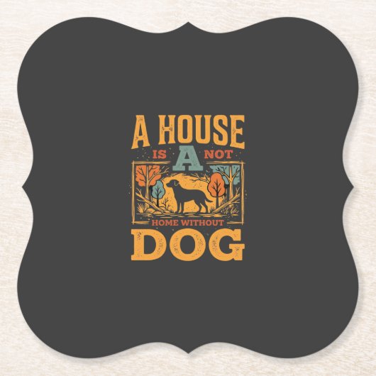 Hundeheim Vintage-Haus Untersetzer (Vorderseite)