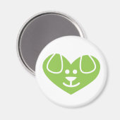 Hundeherz grüner Magnet (Vorderseite/Rückseite)