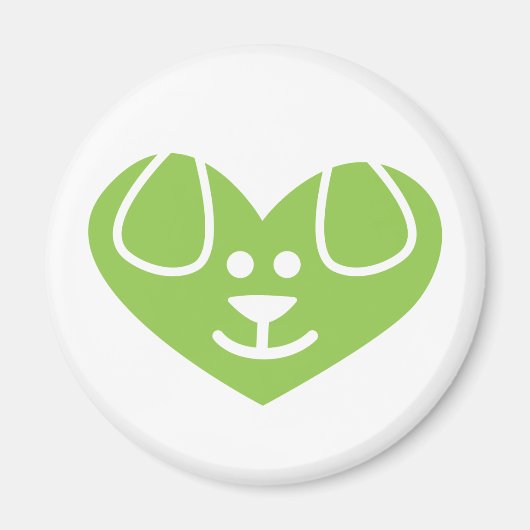Hundeherz grüner Magnet (Vorne)