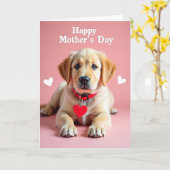 Hundeherz Muttertagskarte Karte (Gelbe Blume)