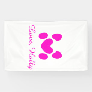 Hundeherz Pfote rosa Haustier Name Text Tier Katze Banner