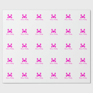 Hundeherz Pfote rosa Haustier Name Text Tier Katze Geschenkpapier