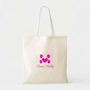 Hundeherz Pfote rosa Haustier Name Text Tier Katze Tragetasche