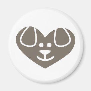 Hundeherz Warmgrau Magnet