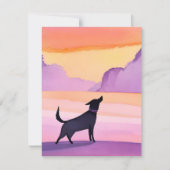Hundeheulen | Schwarze Hund Wasserfarbe Scherensch (Vorderseite)