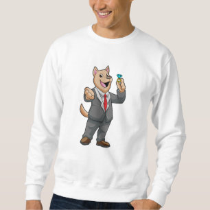 Hundehochzeit Bräutigam Ehering Sweatshirt