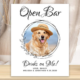 Hundehochzeit Offener Hund-Bar Benutzerdefinierte  Poster