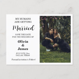 Hundehochzeitkarte Save the Date für Foto Postkarte