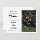 Hundehochzeitkarte Save the Date für Foto Postkarte (Vorne/Hinten)